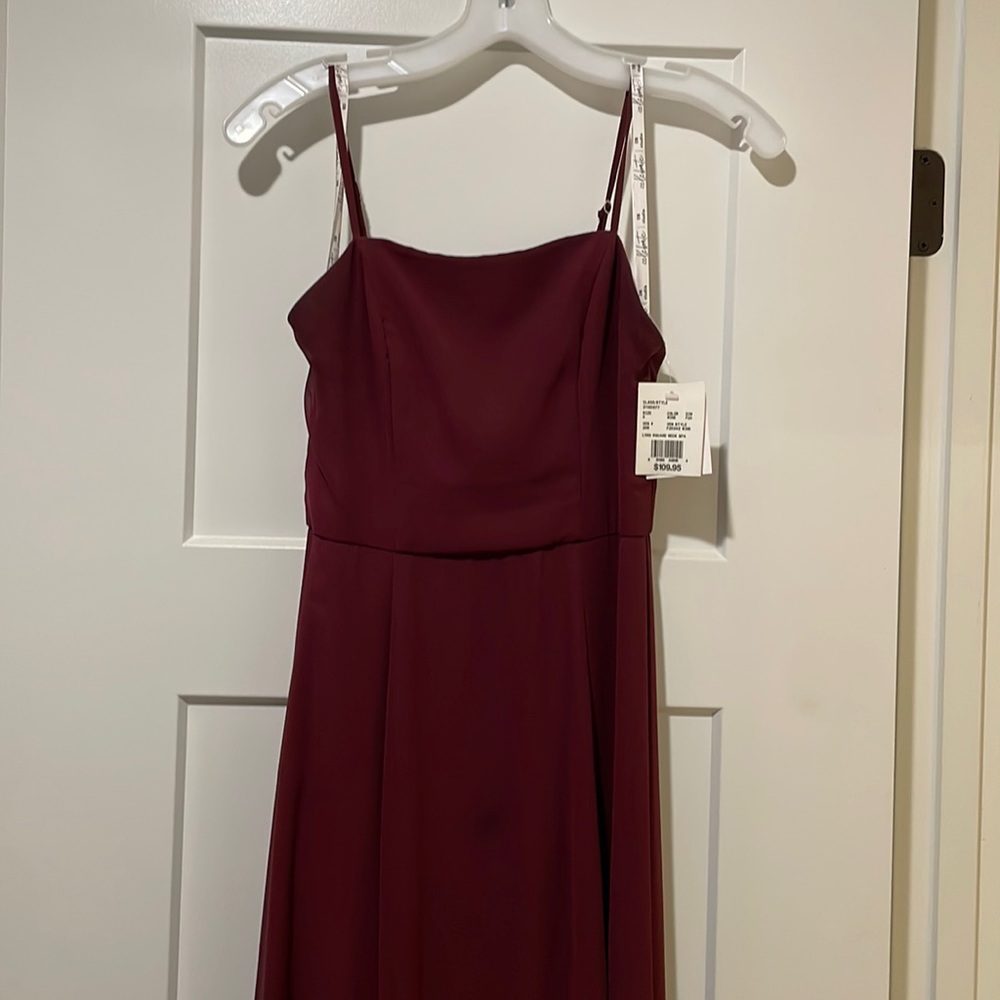 David’s Bridal Wine Bridesmaids Dress